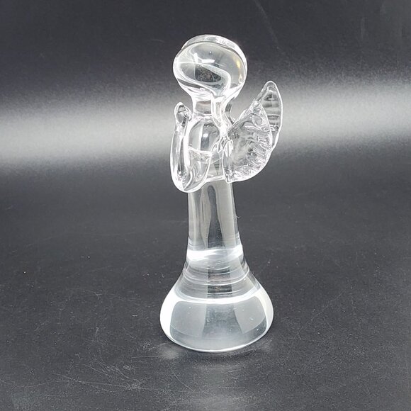 VTG MCM Crystal Angel Figure Paperweight Signed Jon 76 5.75" - Picture 7 of 13